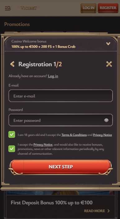 ViciBet Casino Sign Up