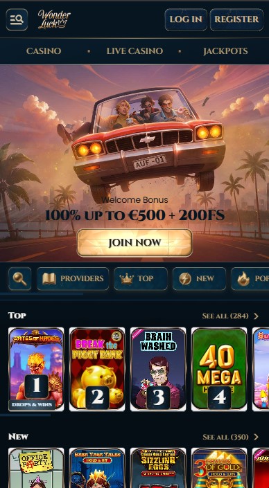 WonderLuck Casino Lobby