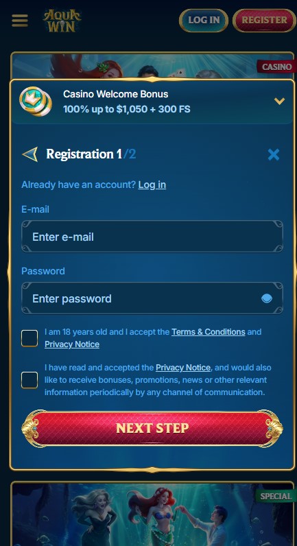 Aquawin Casino Sign Up