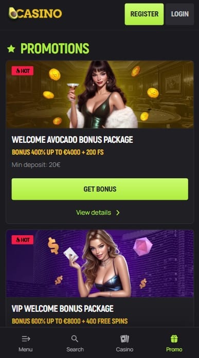 Avocasino Bonuses
