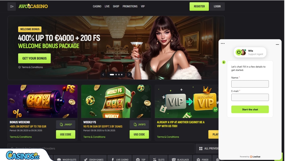 Avocasino Casino Support