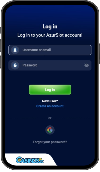 AzurSlot Casino Login from Mobile
