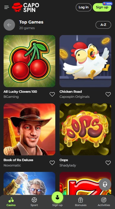 Capospin Casino Games