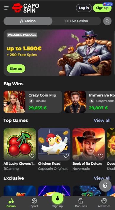 Capospin Casino Lobby