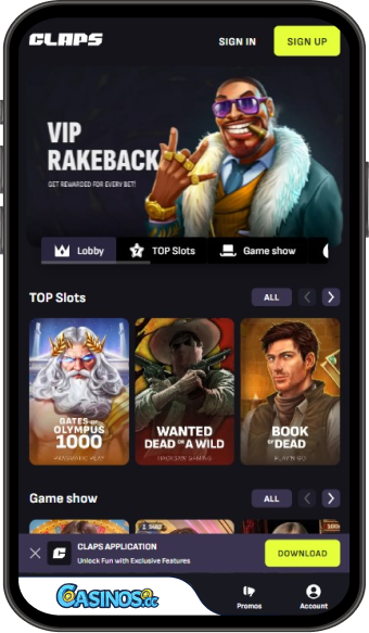 Claps Casino Mobile App
