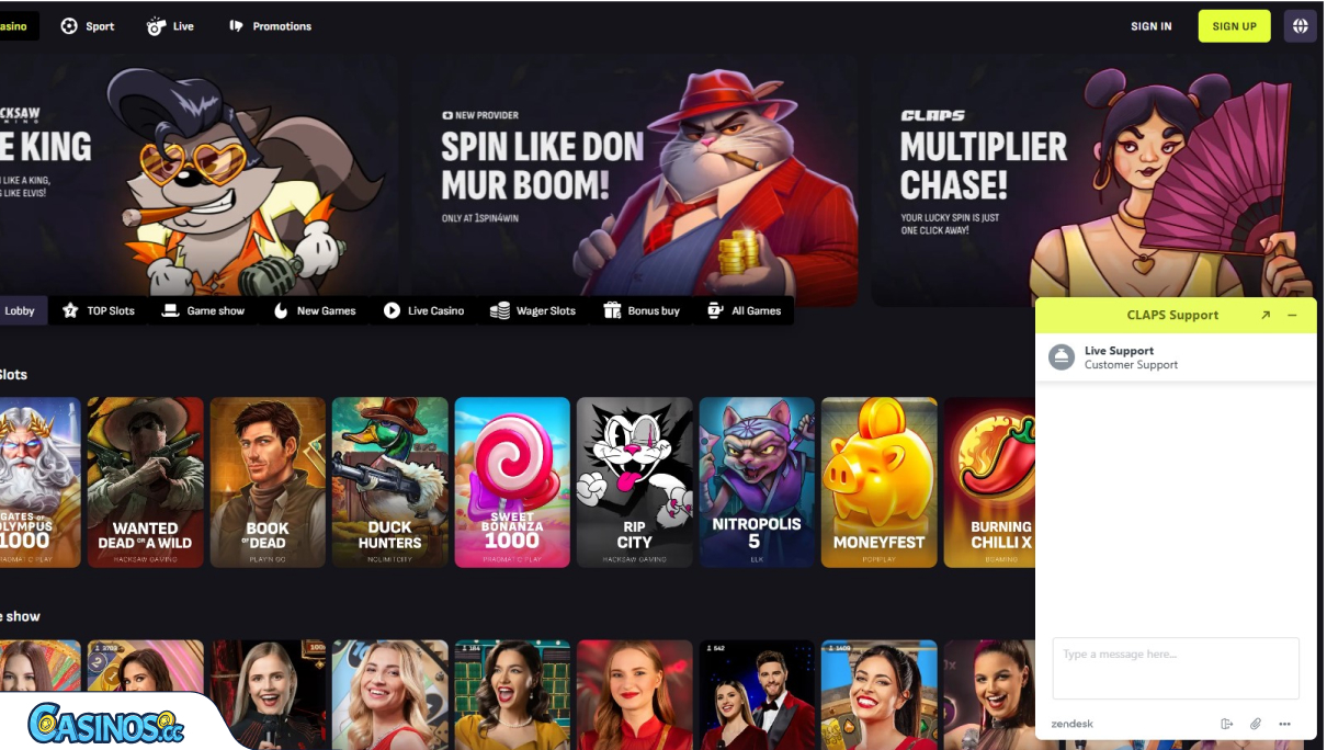 Claps Casino Support
