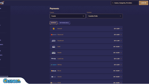 Diva Spin Casino Payments