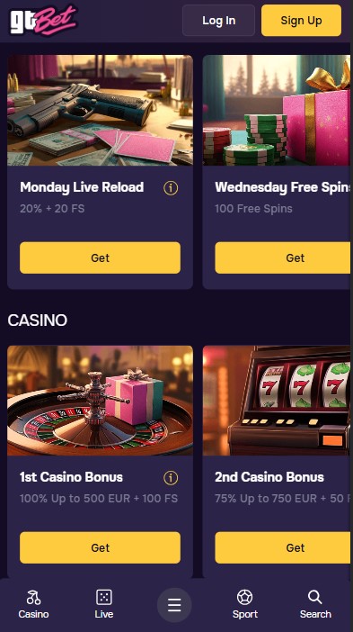 GTBet Casino Bonuses
