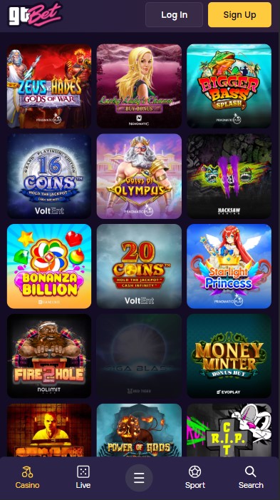 GTBet Casino Games