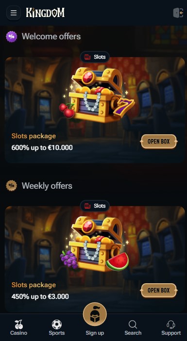 Kingdom Casino Bonuses
