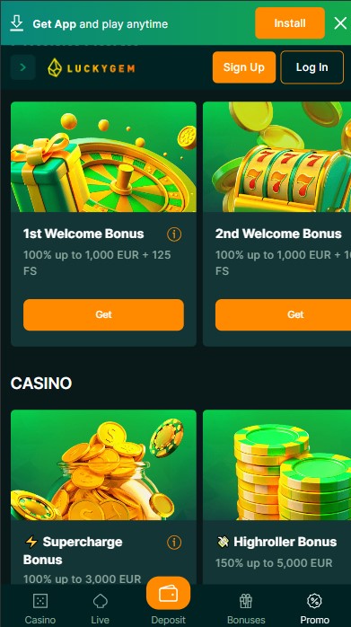 LuckyGem Casino Bonuses