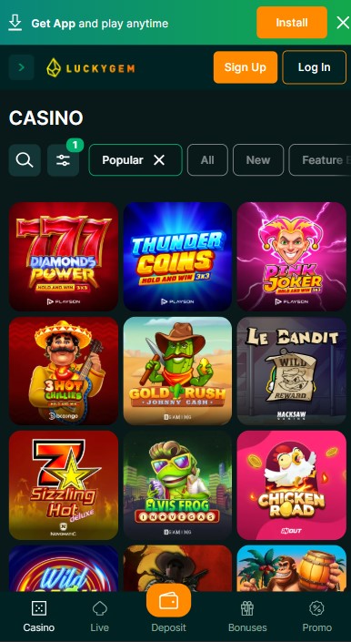 LuckyGem Casino Games
