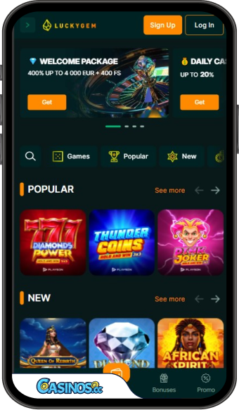 LuckyGem Casino Mobile App