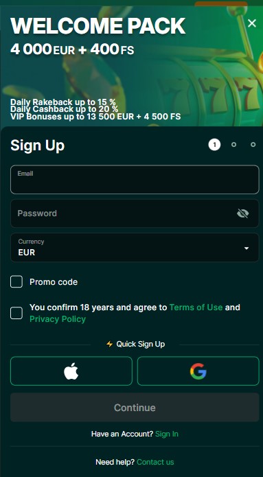LuckyGem Casino Sign Up