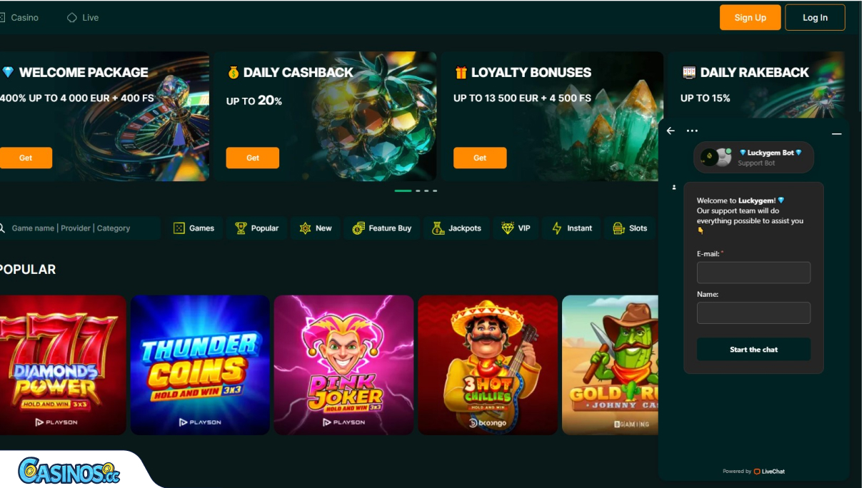 LuckyGem Casino Support