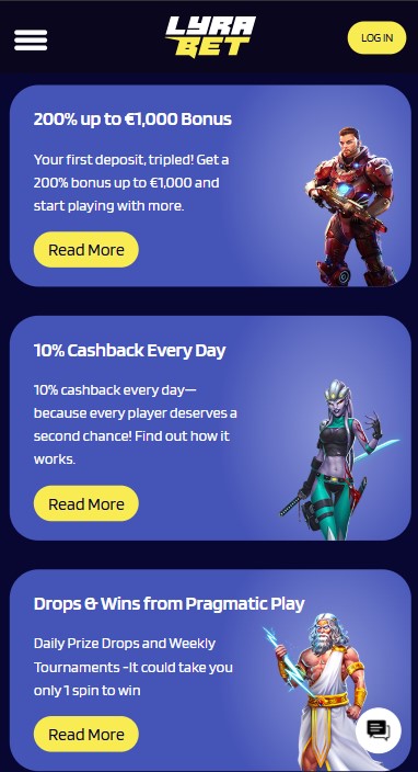 LyraBet Casino Bonuses