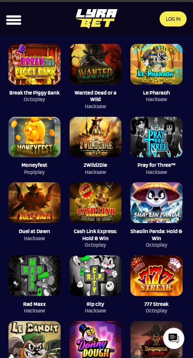 LyraBet Casino Games
