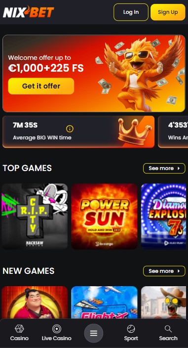 NixBet Casino Lobby
