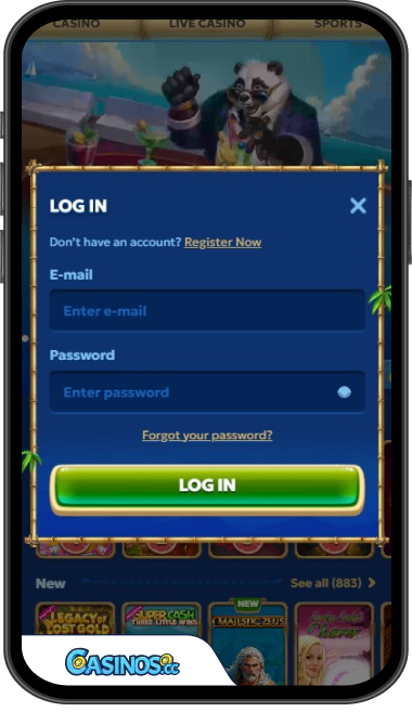 Pandido Casino Login from Mobile