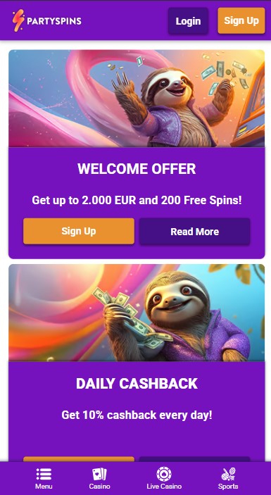 PartySpins Casino Bonuses