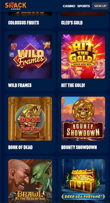 Snack Casino Games