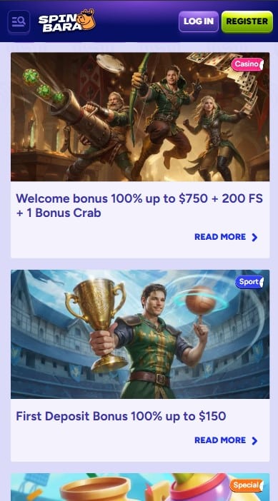 SpinBara Casino Bonuses