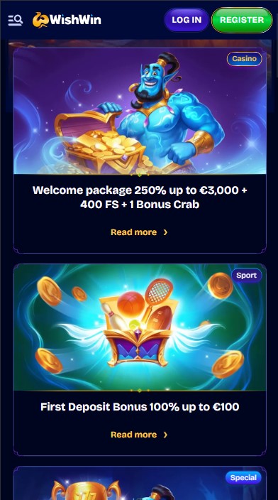 WishWin Casino Bonuses