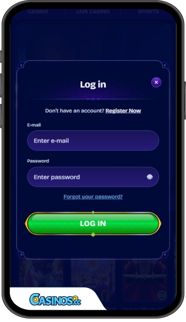 WishWin Casino Login from Mobile