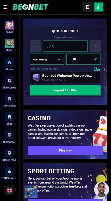 BeOnBet Casino Lobby