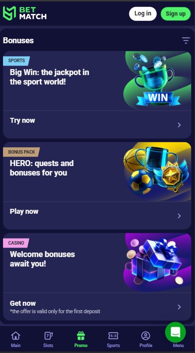 BetMatch Casino Bonuses
