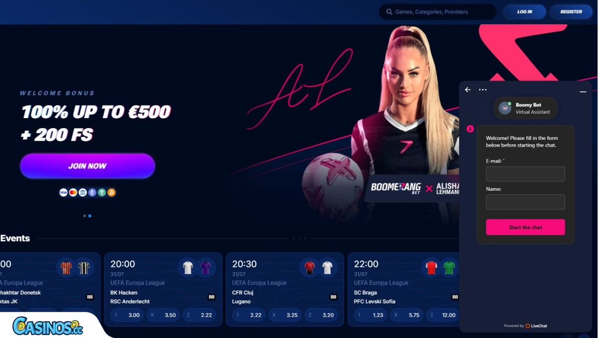 BoomerangBet Casino Support