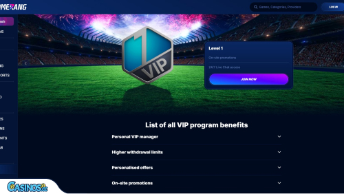 BoomerangBet Casino VIP program