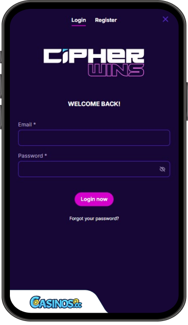 CipherWins Casino Login from Mobile