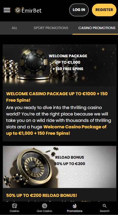 EmirBet Casino Bonuses