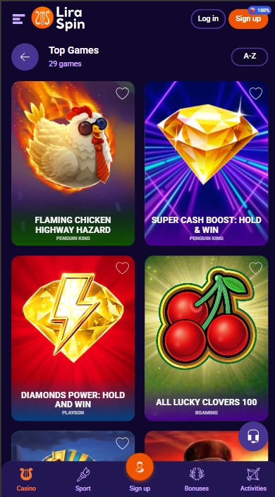 LiraSpin Casino Games