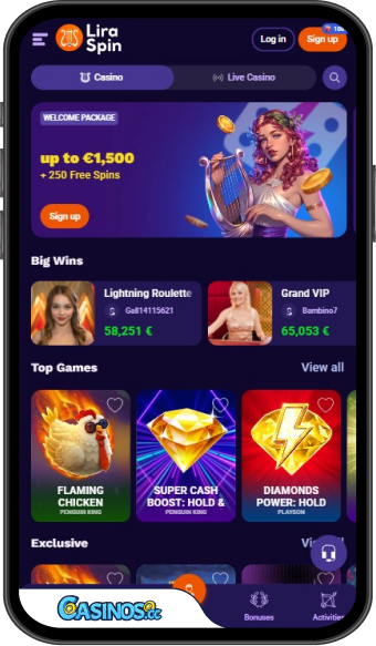 LiraSpin Casino Mobile App