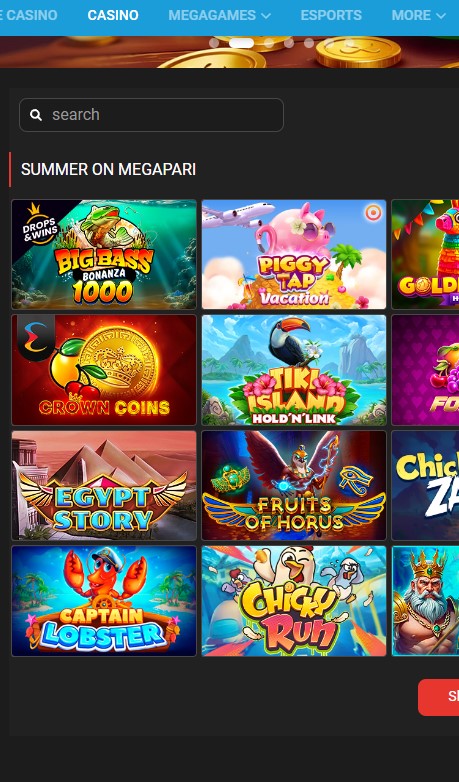 Megapari Casino Games