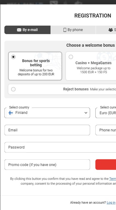 Megapari Casino Sign Up
