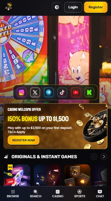 Monkey Tilt Casino Lobby