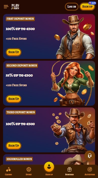 PlayJonny Casino Bonuses