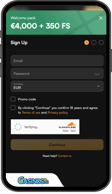 PlayMegaWin Casino Login from Mobile