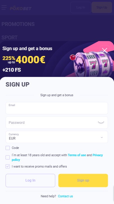 PokoBet Casino Sign Up