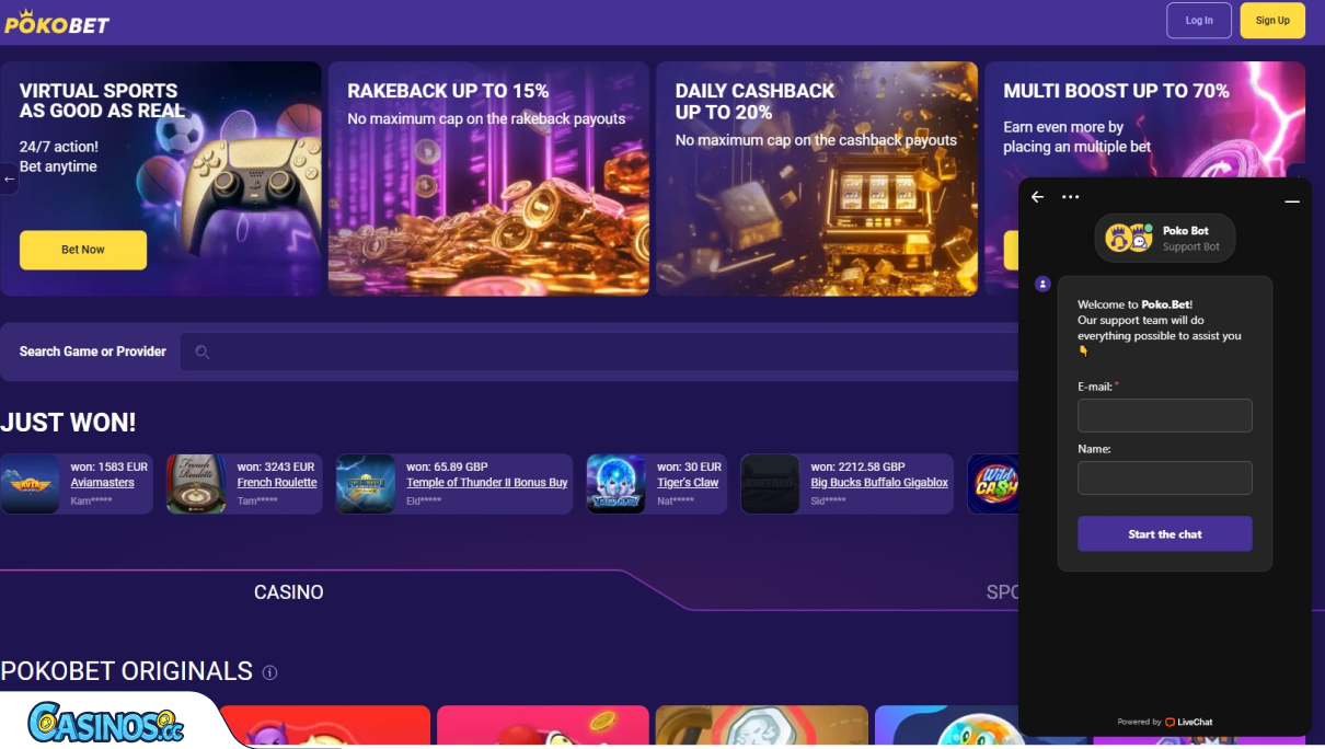 PokoBet Casino Support