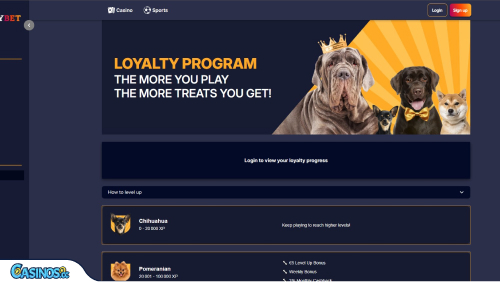 PuppyBet Casino VIP program