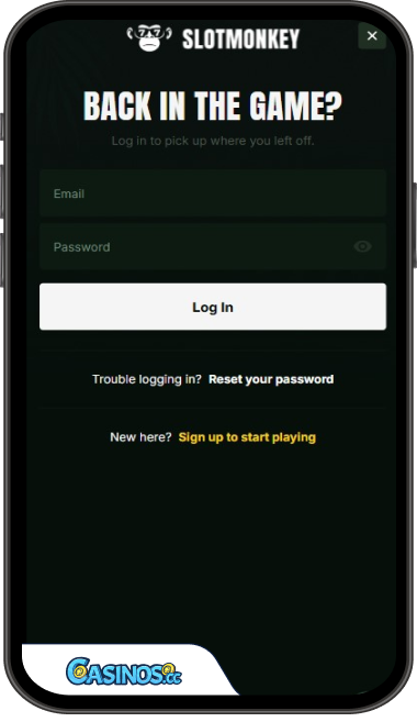 SlotMonkey Casino Login from Mobile