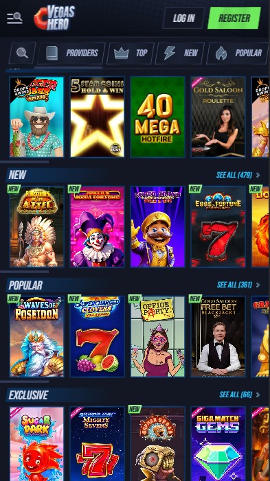 Vegas Hero Casino Games