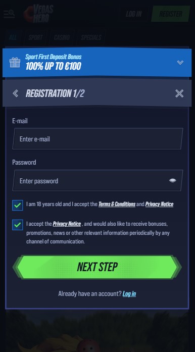 Vegas Hero Casino Sign Up