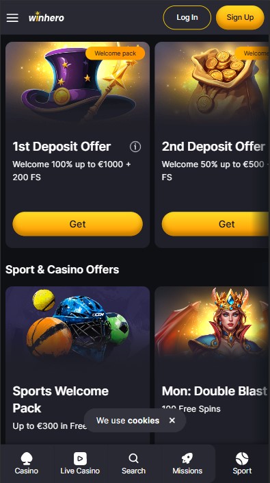 WinHero Casino Bonuses