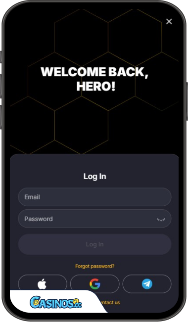 WinHero Casino Anmeldung vom Handy