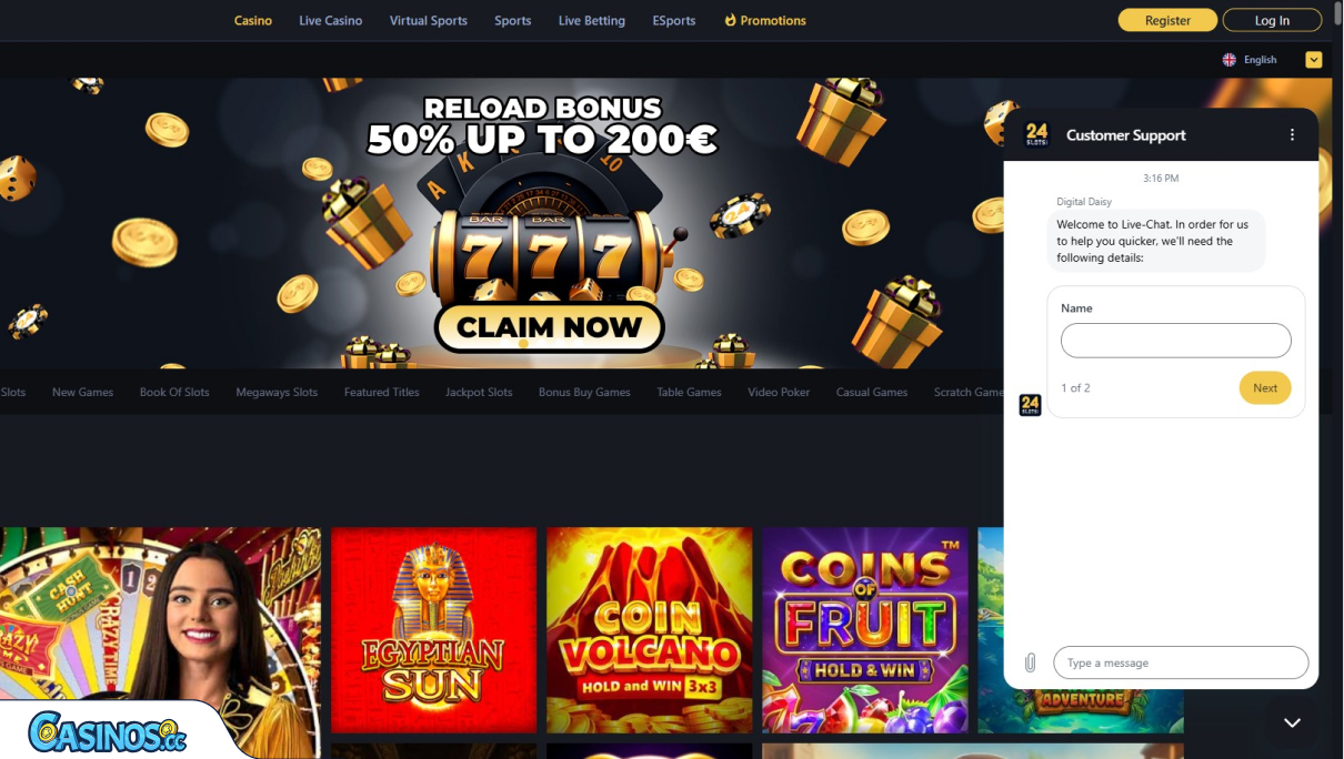 24Slots Kasino-asiakaspalvelu